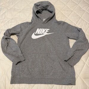 Nike hoodie - Youth XL - grey with white logo